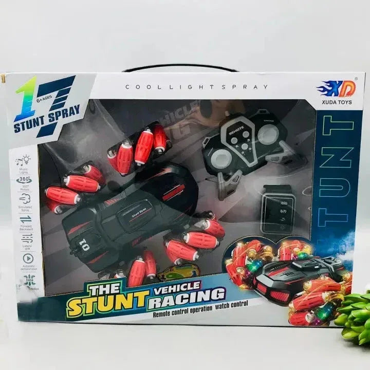 THE STUNT VEHICLE RACING Remote Control Stunt Spray Car - Toys Heaven