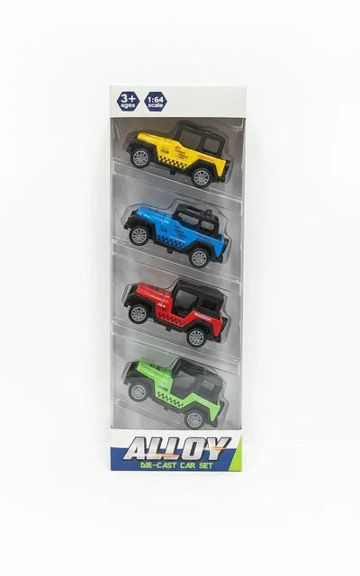 Alloy Die-Cast Jeep Cars 1:64 Scale (4-Pack) - Toys Heaven