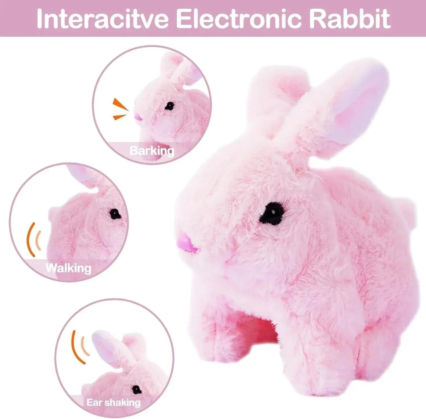 Soft Plush Bunny Toys  Pink, Beige & White - Toys Heaven