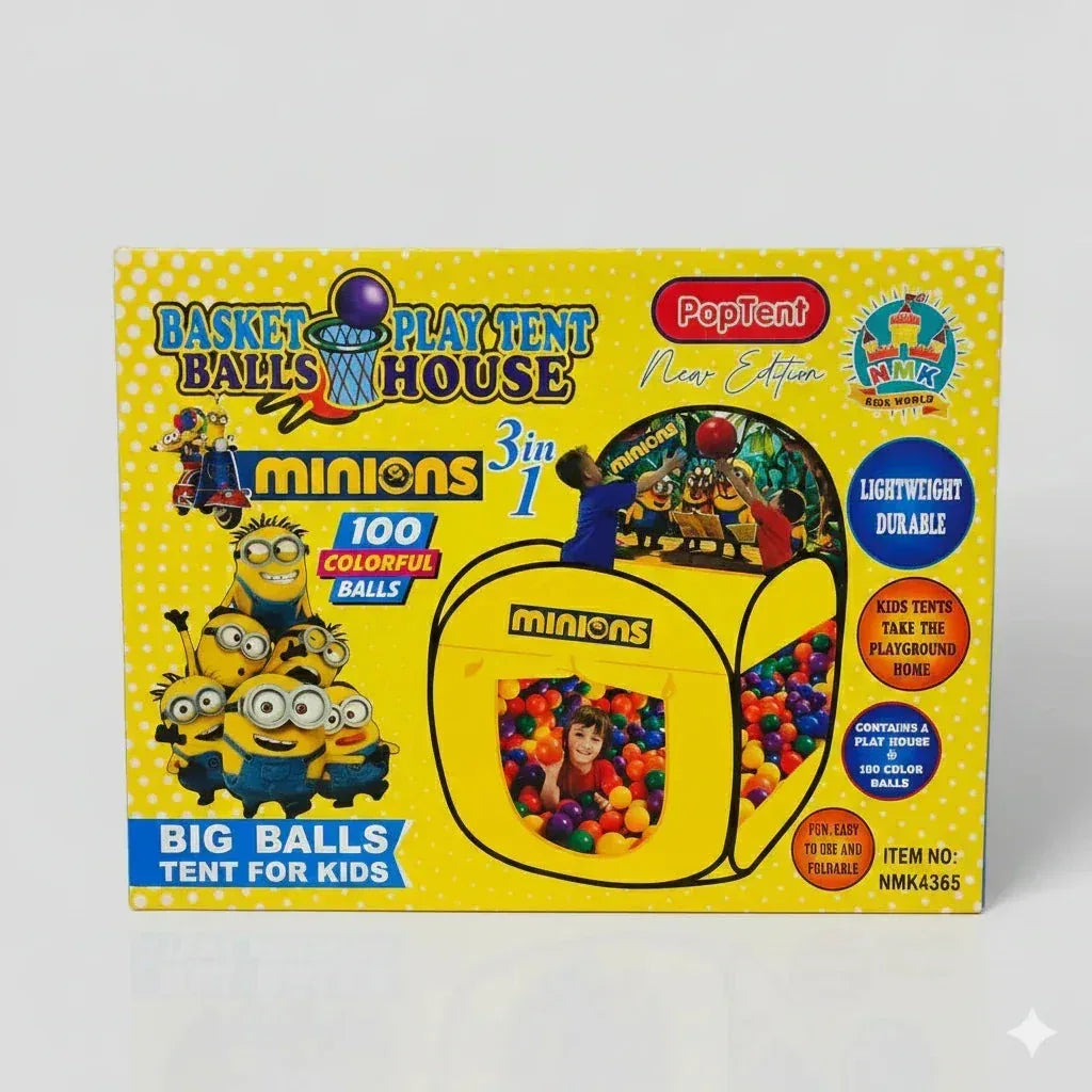 Minions 3-in-1 Basket Balls Play Tent House - Toys Heaven