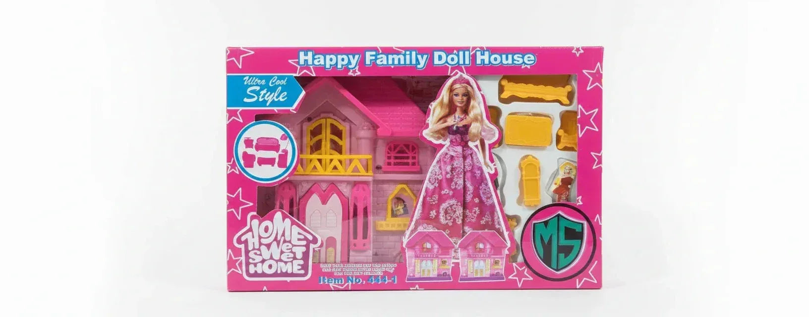 Happy Family Doll House  Pink Playset - Toys Heaven