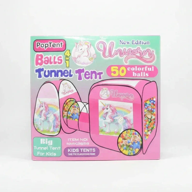 PopTent 4-in-1 Tunnel Play Tent  Unicorn Edition - Toys Heaven