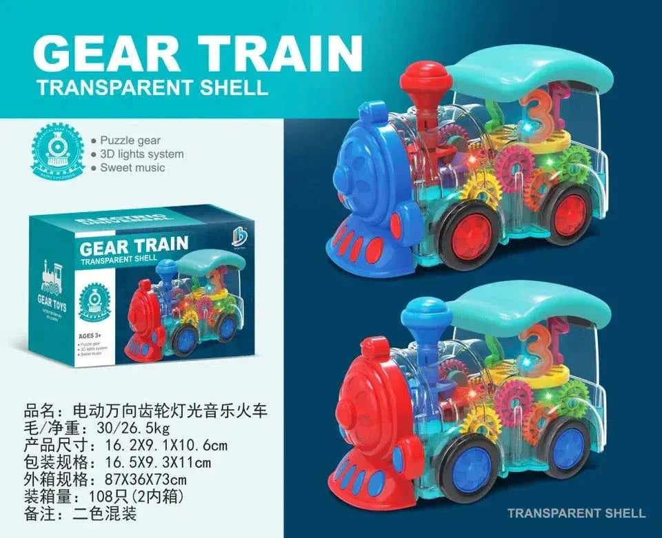 Transparent Gear Train Toy With Light Music - Toys Heaven