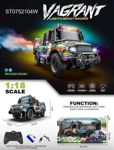 VAGRANT LIGHTS BEAST RACING  Remote Control Monster Truck - Toys Heaven