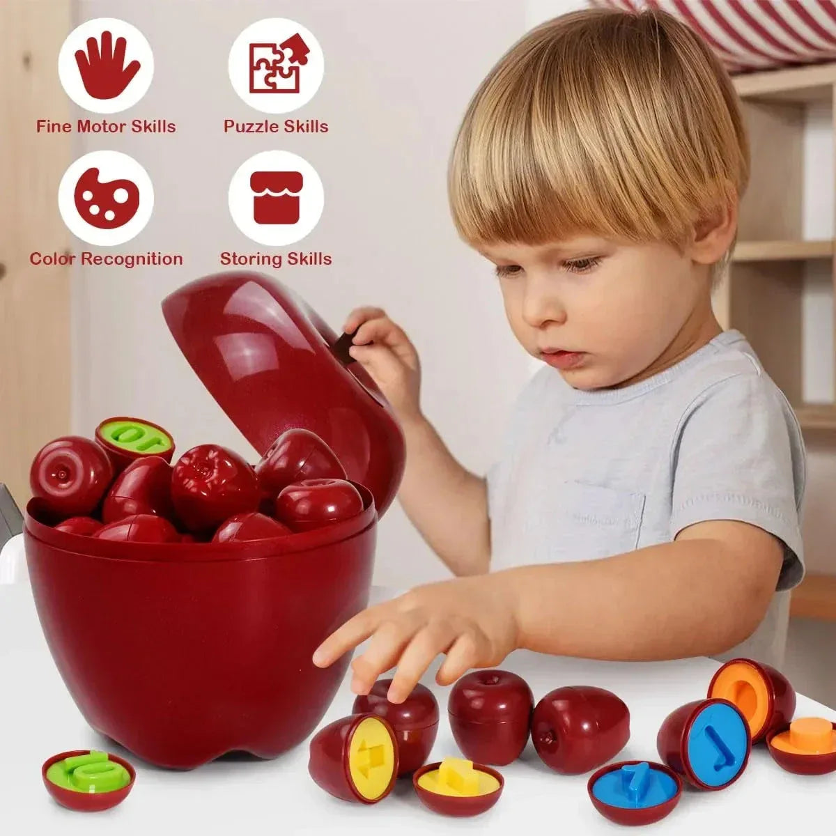Apple Shape Sorting & Matching Toy - Toys Heaven