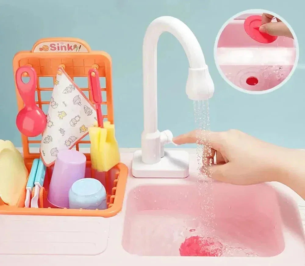 Electric Kitchen Sink With Running Water Toy - Toys Heaven