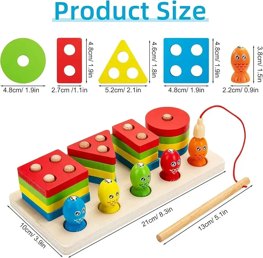 Fishing Four-Post Wooden Toy - Toys Heaven