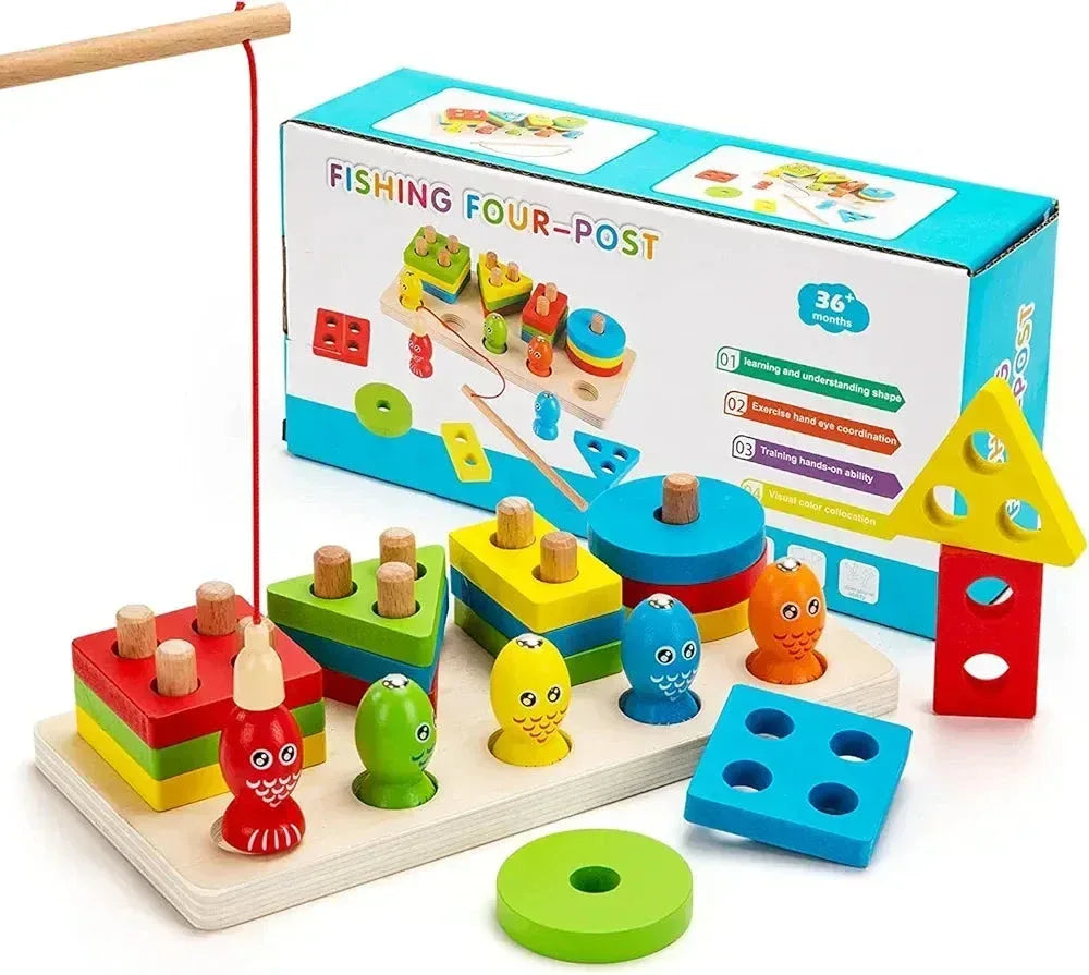 Fishing Four-Post Wooden Toy - Toys Heaven
