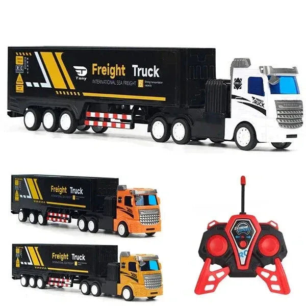 Remote Controlled City Transport Truck  White & Black - Toys Heaven
