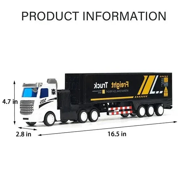 Remote Controlled City Transport Truck  White & Black - Toys Heaven