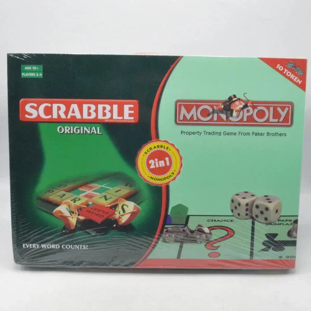Scrabble - Monopoly - 2 in 1 Board Game - Toys Heaven