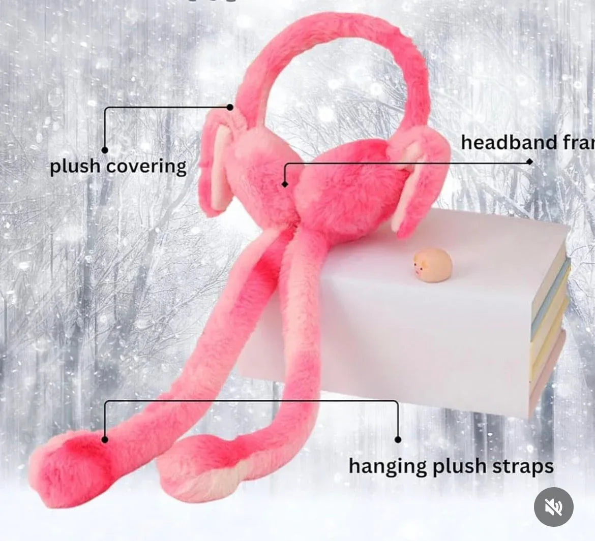 Plush Bunny Ear Muffs with Squeeze-to-Move Ears - Toys Heaven