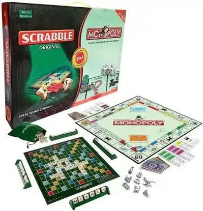 Scrabble - Monopoly - 2 in 1 Board Game - Toys Heaven