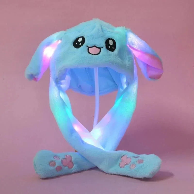 LED Moving Ear Bunny Hat – Cute Plush Glowing Cap - Toys Heaven