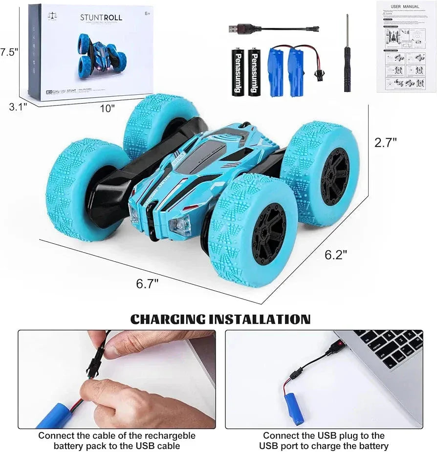 STUNT ROLL Remote Control Stunt Car  360° Spins & Double Roll - Toys Heaven