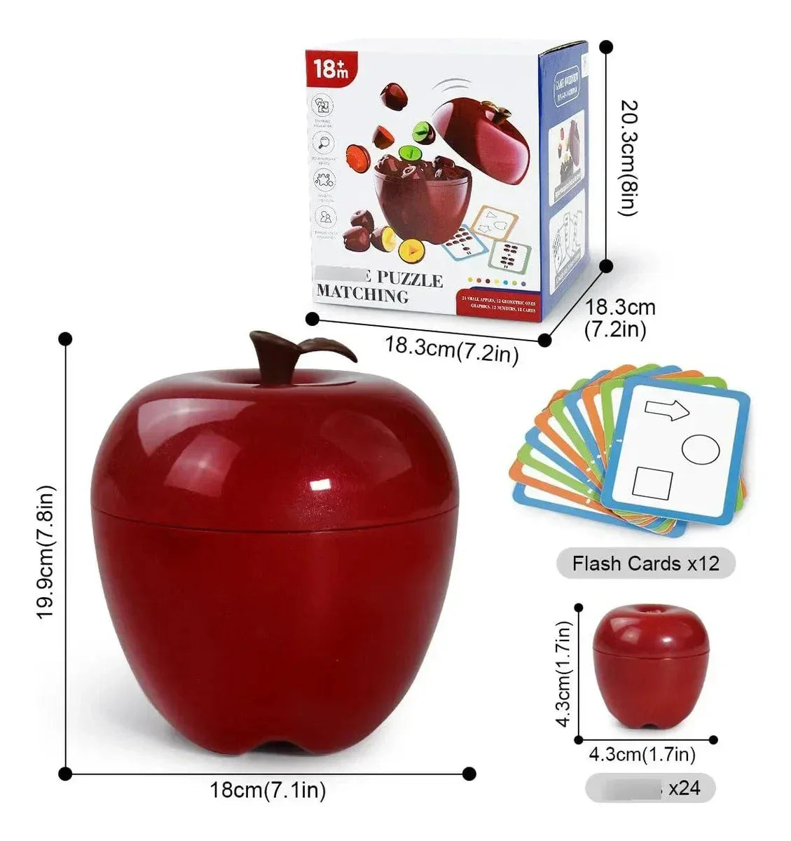 Apple Shape Sorting & Matching Toy - Toys Heaven