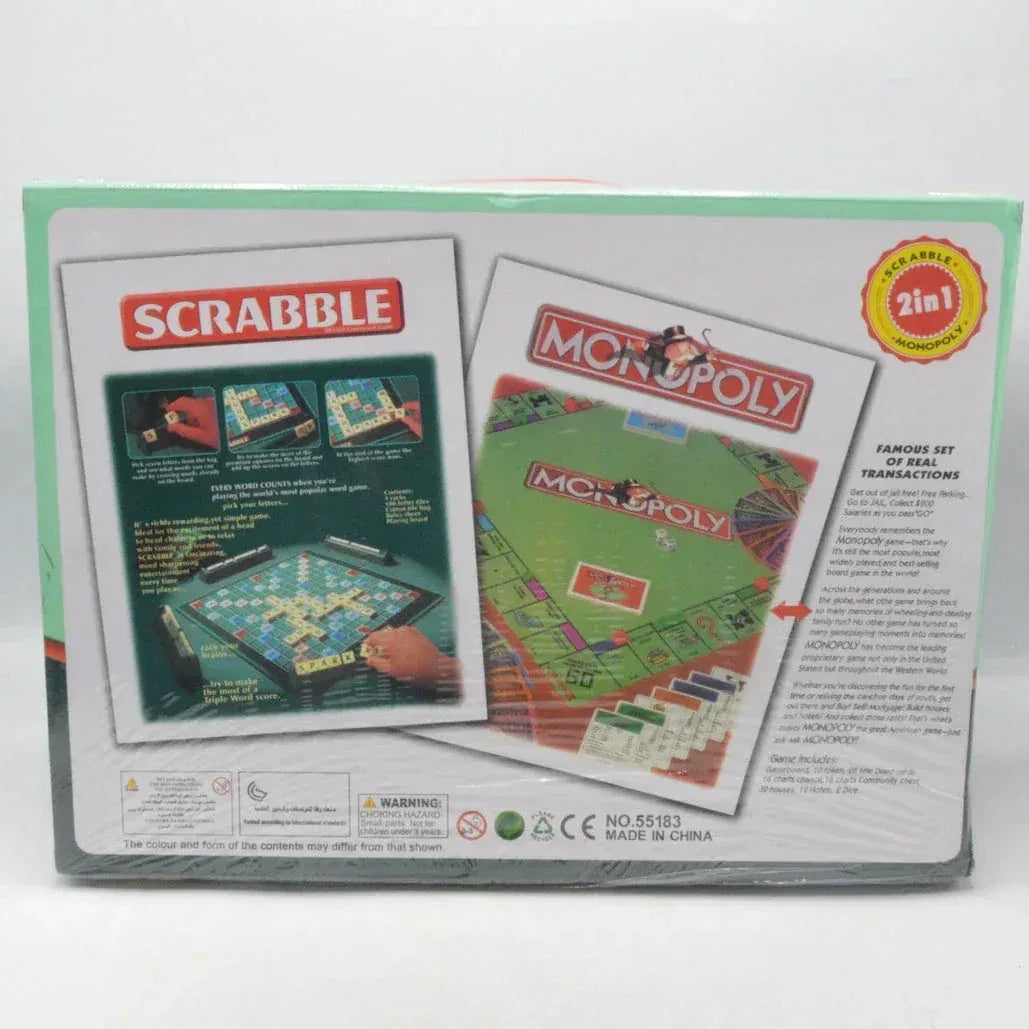 Scrabble - Monopoly - 2 in 1 Board Game - Toys Heaven